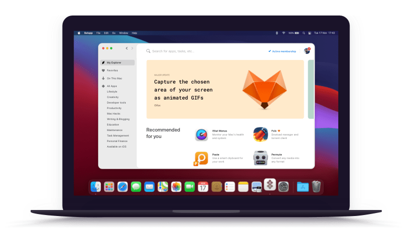 在 Mac 上下載並使用 Setapp